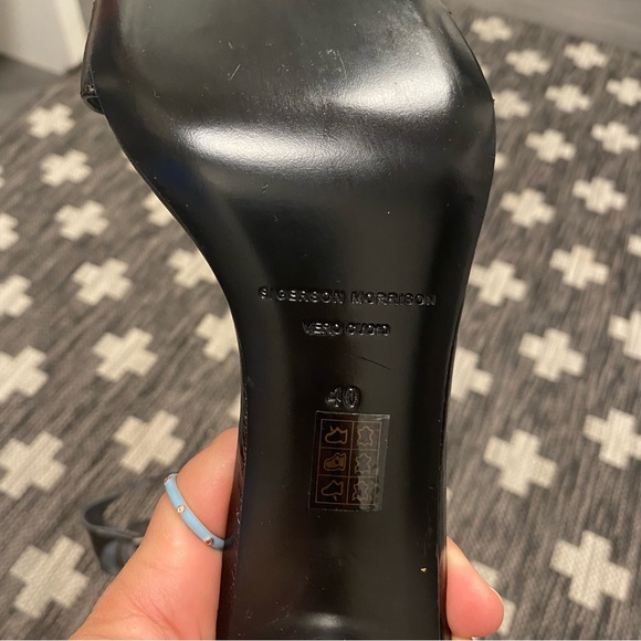 Sigerson Morrison Women’s Carita Black Leather Ankle Strap Pump Sandals … - Picture 6 of 8